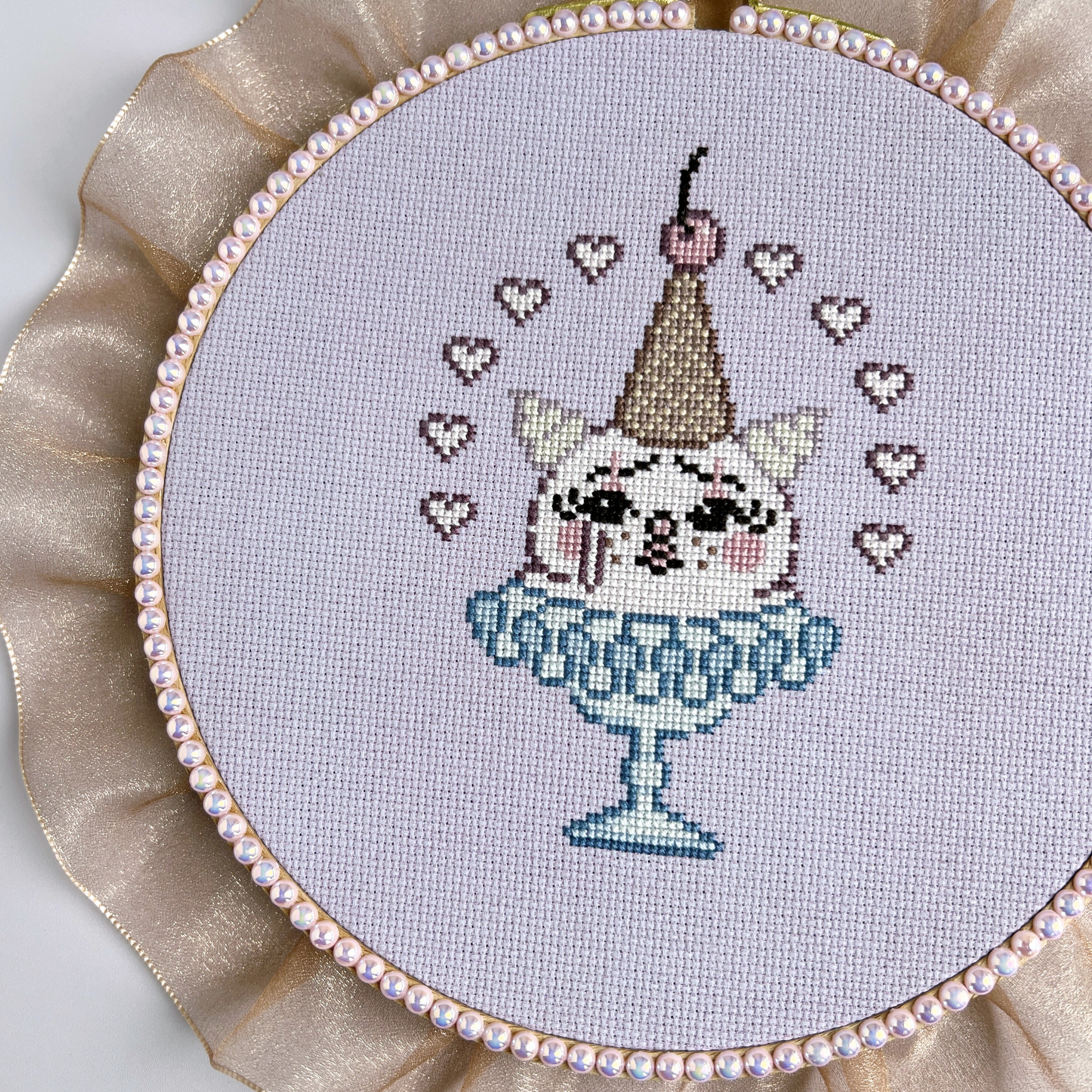 Ice Cream Clown Cross Stitch Pattern
