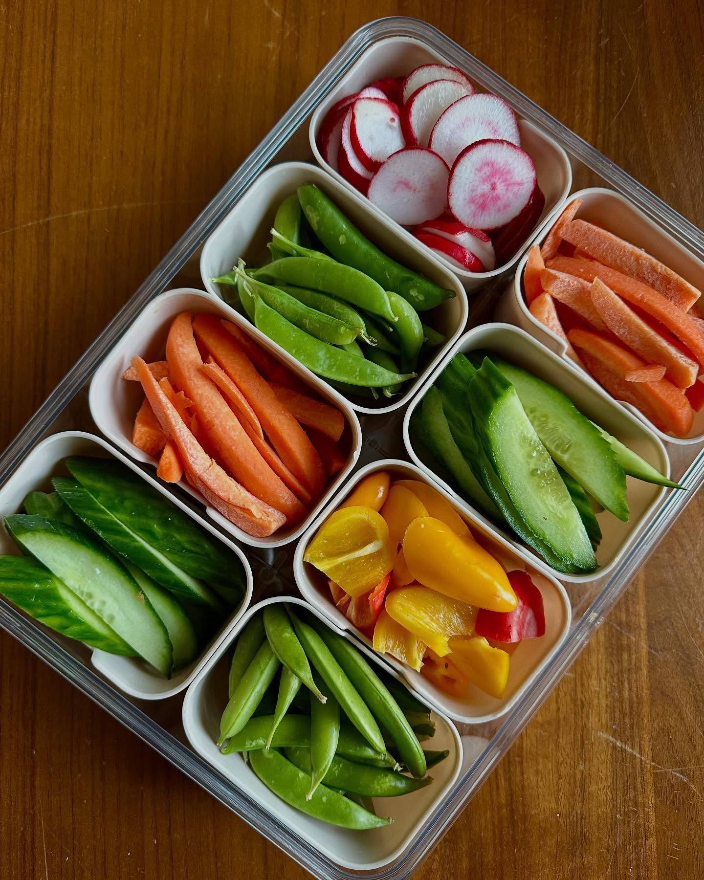 Your weekly download spanning what has possibly been somewhere around two weeks. Let&rsquo;s dish &mdash; 

&bull; The veg tray that I pull out on for any snack, lunch, dinner.
&bull; She&rsquo;s trying something newish then transitioning immediately