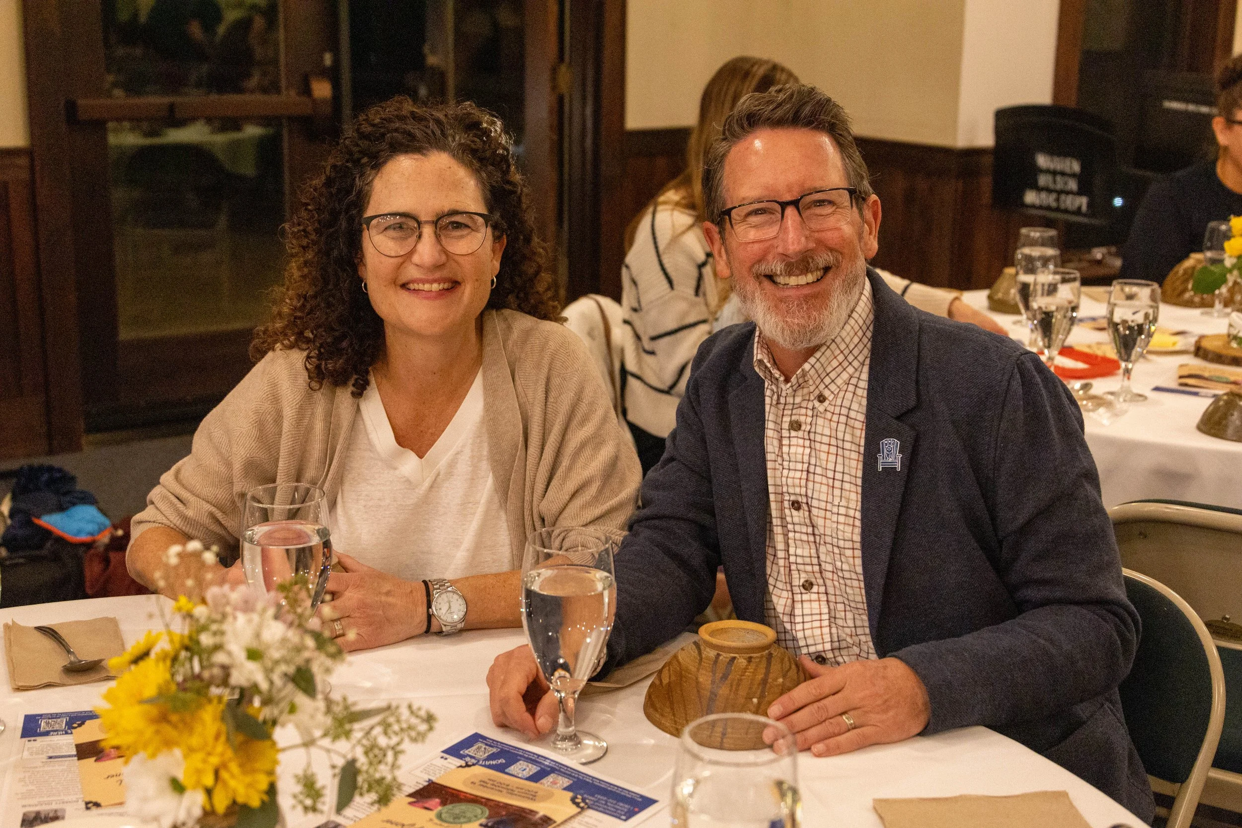  Warren Wilson College (WWC) provost J ay Roberts  attends the Empty Bowls benefit dinner on November 19, 2025 in Swannanoa, N.C. (Neko Heinrich/Echo) 
