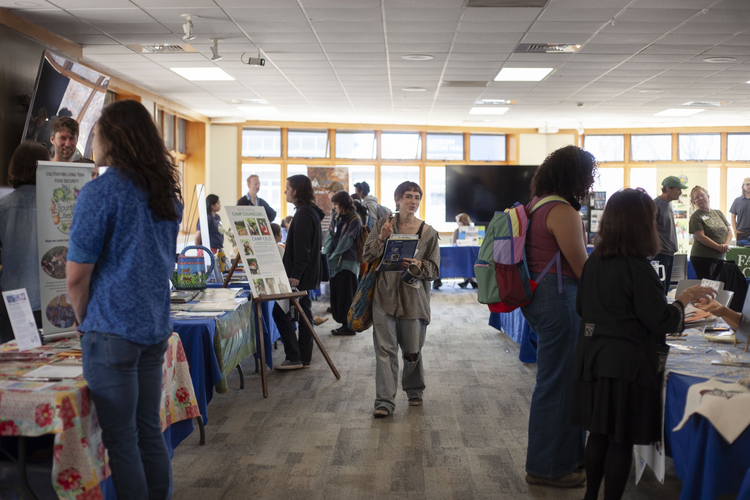  Warren Wilson College student Madelyn Ford poses for a spontaneous photo during the internship fair at Warren Wilson College, on Feb. 12, 2026 in Swannanoa, N.C. (Echo/Emma Taylor McCallum) 