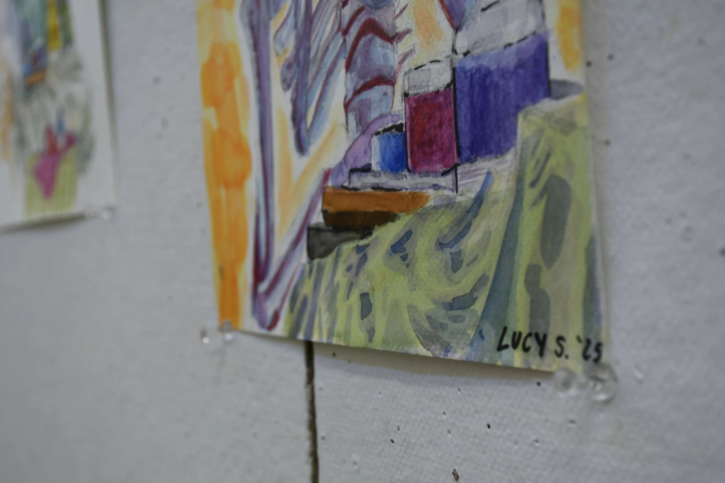  Painting by Lucy S. ('25) hanging up on wall in Holden Arts Building, Warren Wilson College (WWC) campus in Swannanoa, N.C., on Feb. 15, 2026. (Echo News/Richmond Joyce) 