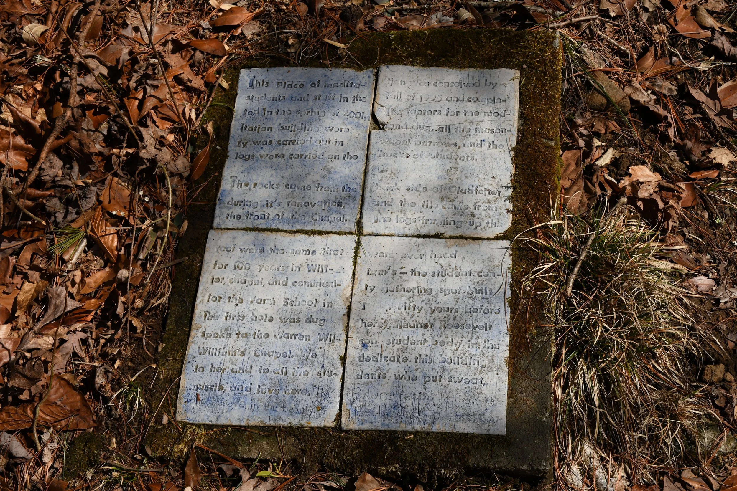 Ceramic tiles outside of Meditation Hut, Warren Wilson College (WWC) campus in Swannanoa, N.C., on Feb. 27, 2026. (Echo News/Richmond Joyce) 