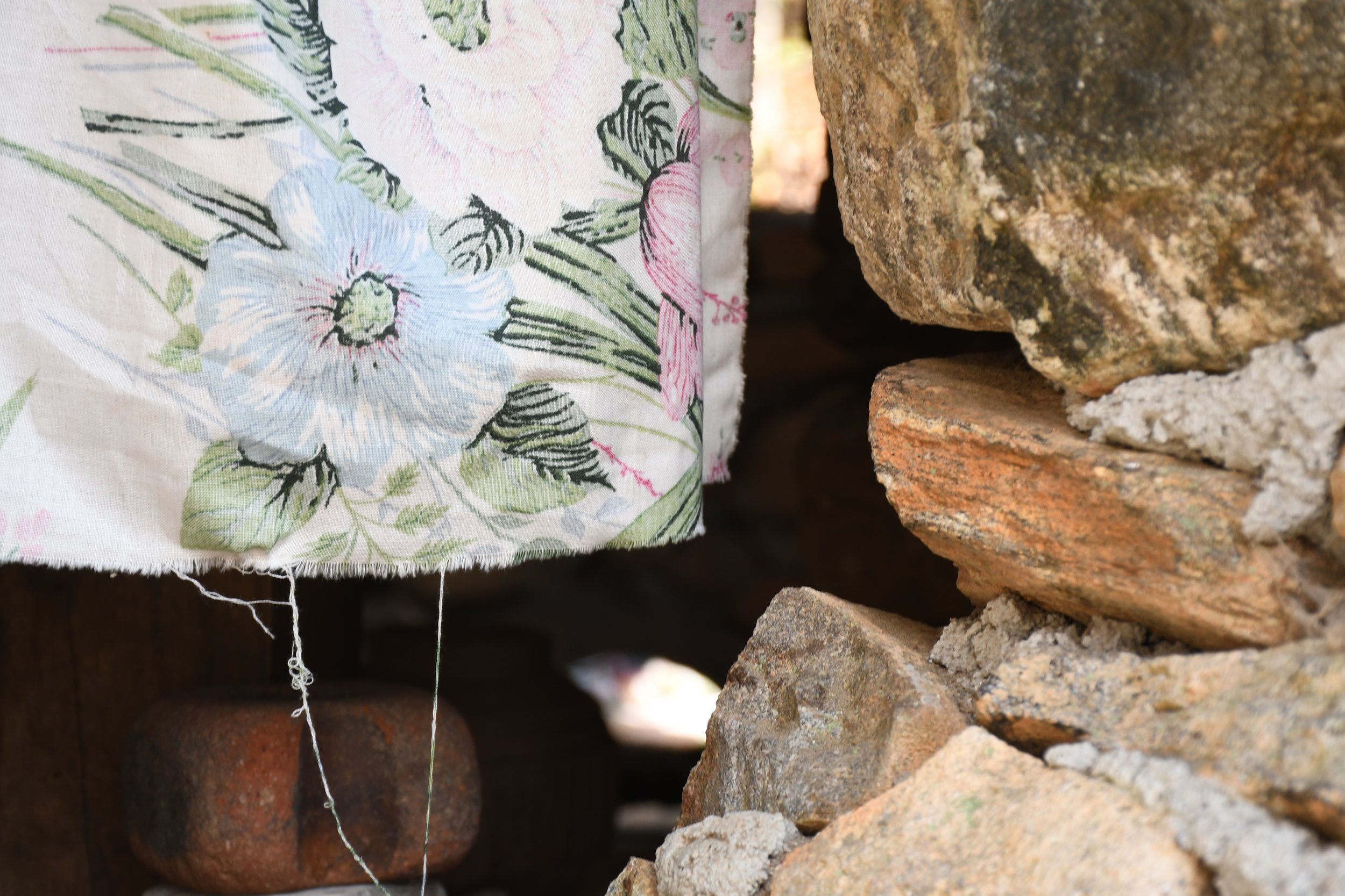  Fabric hanging in window of Meditation Hut, Warren Wilson College (WWC) campus in Swannanoa, N.C., on Feb. 27, 2026. (Echo News/Richmond Joyce) 