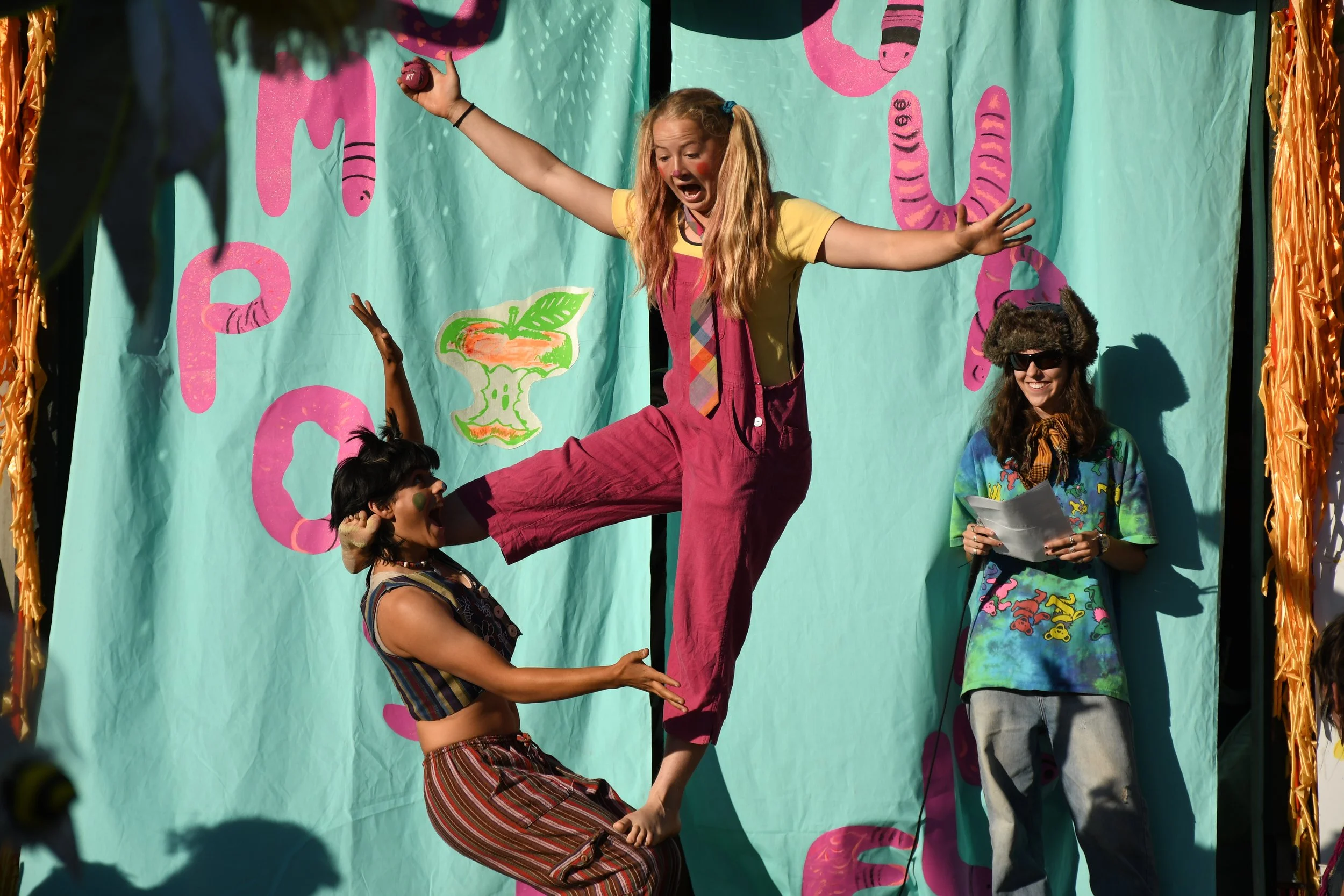 Students perform a circus act at the Trashion Show at Warren Wilson College (WWC) in Swannanoa, N.C. on April 10, 2026. (Echo/Richmond Joyce) 