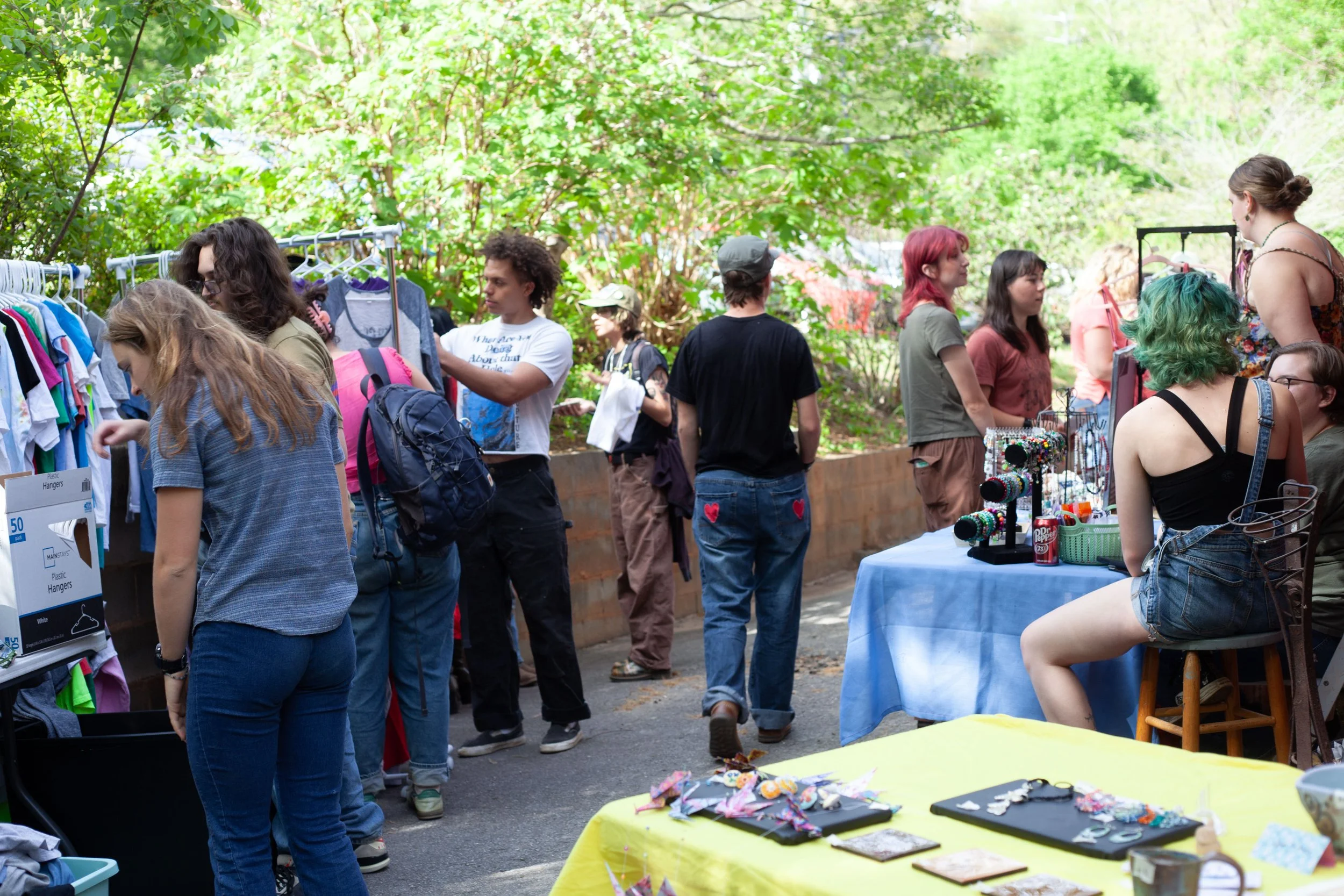  Students and community members attend the annual Spring Arts Sale where student artists sell their work at Warren Wilson College, on April 21, 2026 in Swannanoa, N.C. (Echo/Emma Taylor McCallum) 