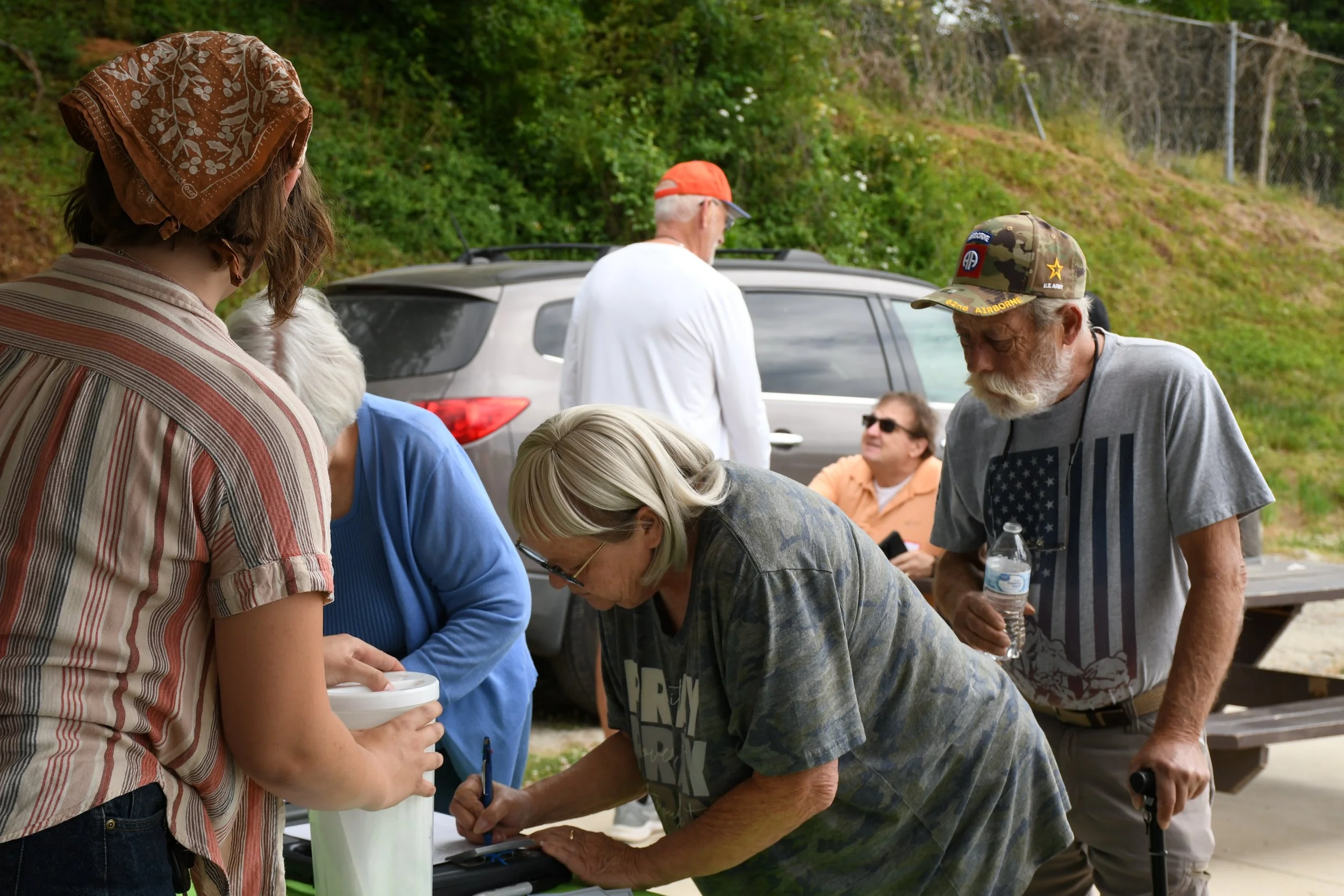  Josephine Bate helping at the sign-in table in Marion, McDowell County NC on April 25 2026. (Richmond Joyce/Echo News) 
