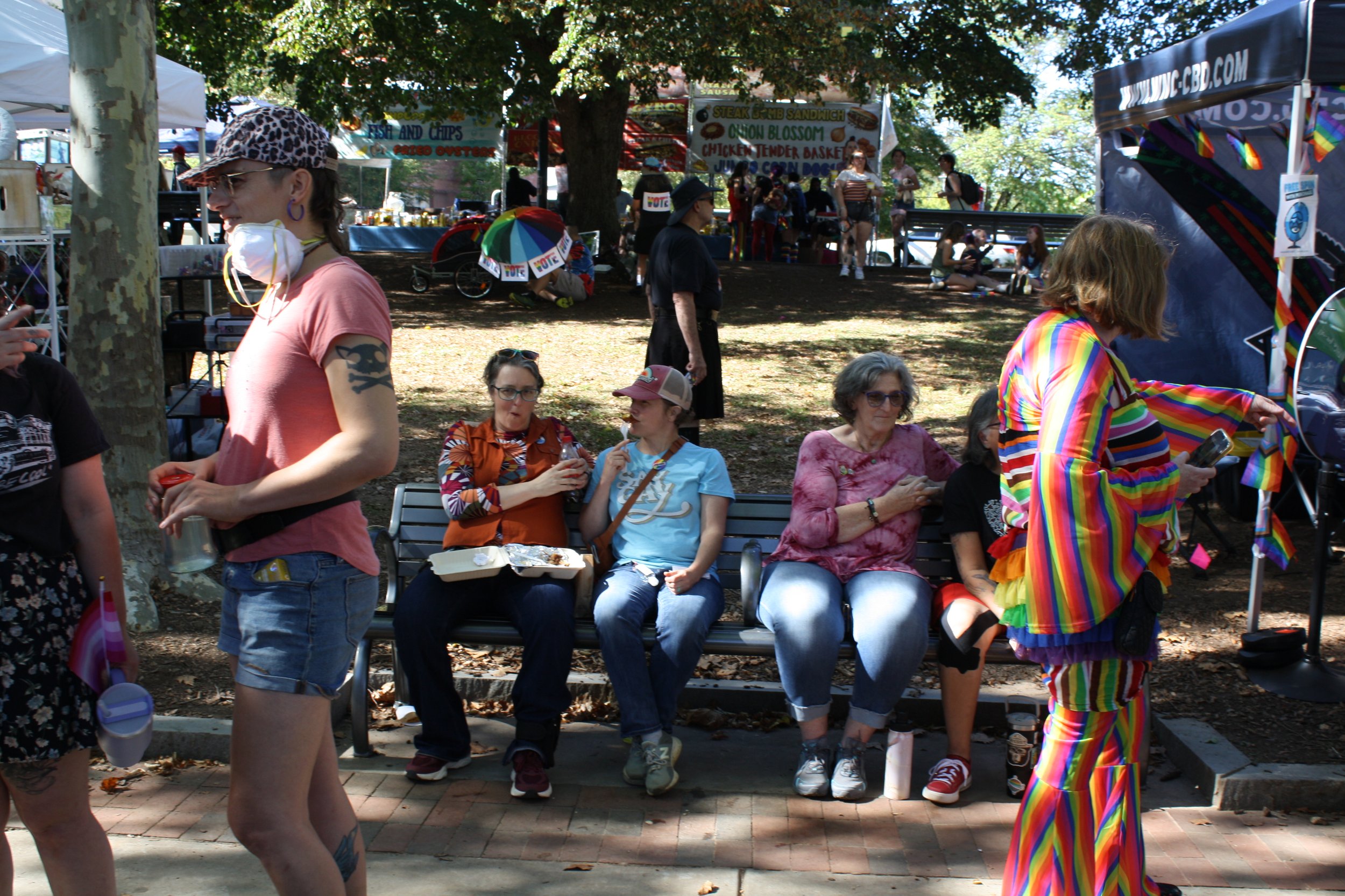  People mill around Pack Square Park enjoying good food and company at Blue Ridge Pride on Sep. 26, 2026. Asheville, N.C. (Echo/Emma Taylor McCallum) 