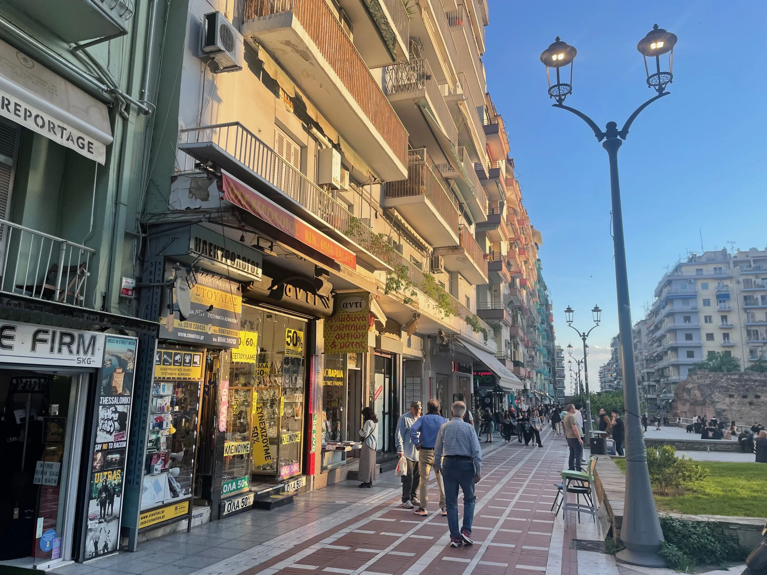  Dimitriou Gounari pedestrian street at sunset Thessaloniki, Central Macedonia, Greece on May 14, 2026 (Echo/Emma Taylor McCallum) 