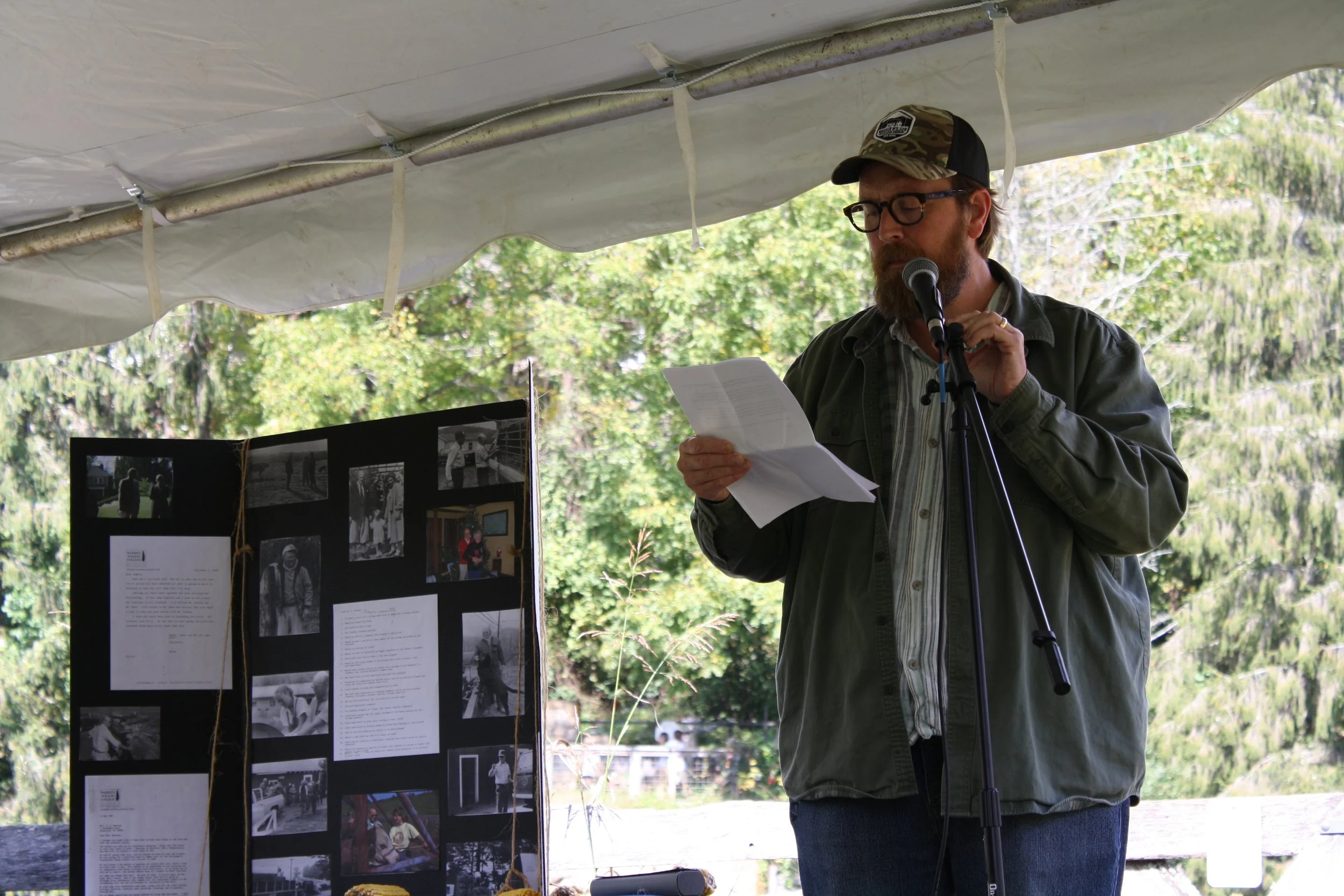  Jeff Keith gives a talk at Fall Fest at Warren Wilson College on Oct. 3, 2026 in Swannanoa, N.C. (Echo/Emma Taylor McCallum) 