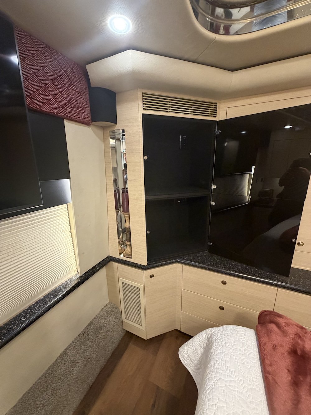 Master bedroom cabinets and countertop.