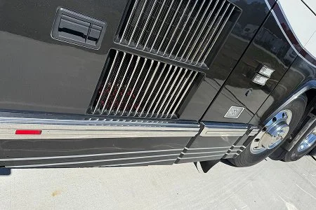 Side profile view showcasing stainless steel engine louver kits.