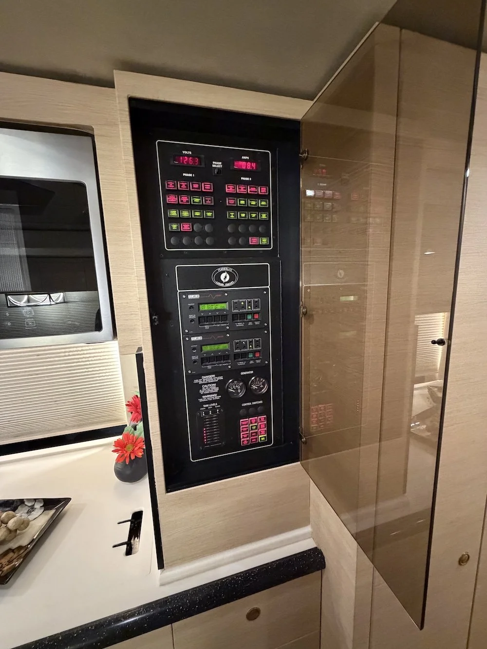Bay with control panels and switches.