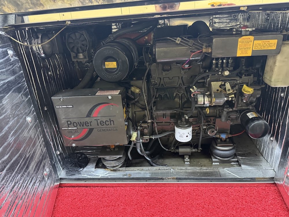 Engine bay with generator.