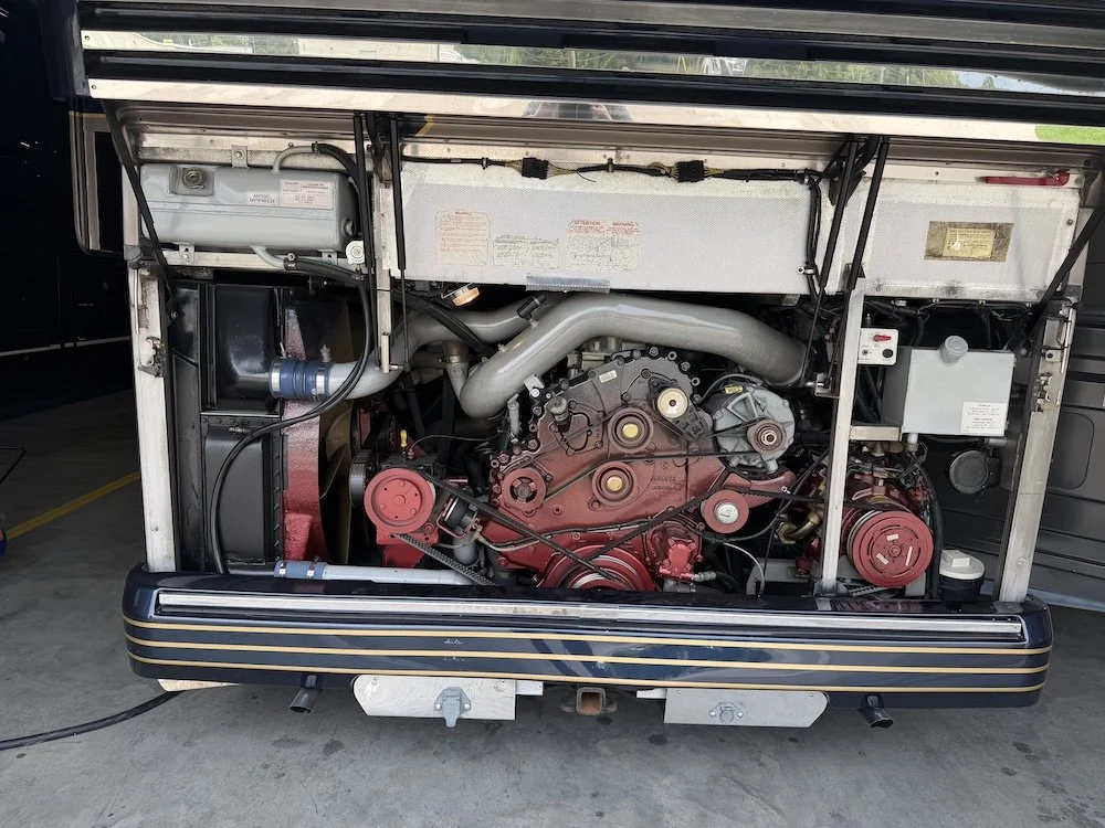 Rear engine compartment.