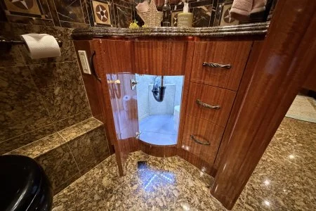 Precision LED GLO installed inside a luxury bathroom vanity.