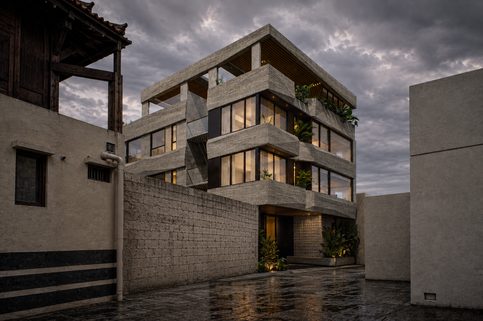 Berawa Bali Apartments - Main Street View.png