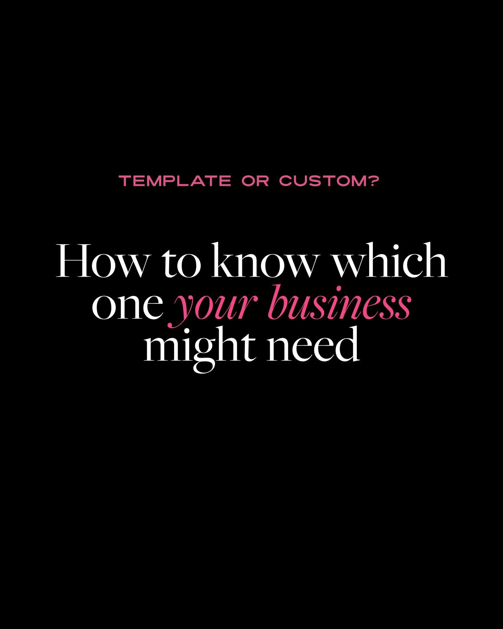 Not sure whether a template or a full custom build is the right call? Here&rsquo;s a simple way to think about it.

A template&rsquo;s probably right for you if you&rsquo;re happy to do some of the editing yourself, want to launch sooner rather than 