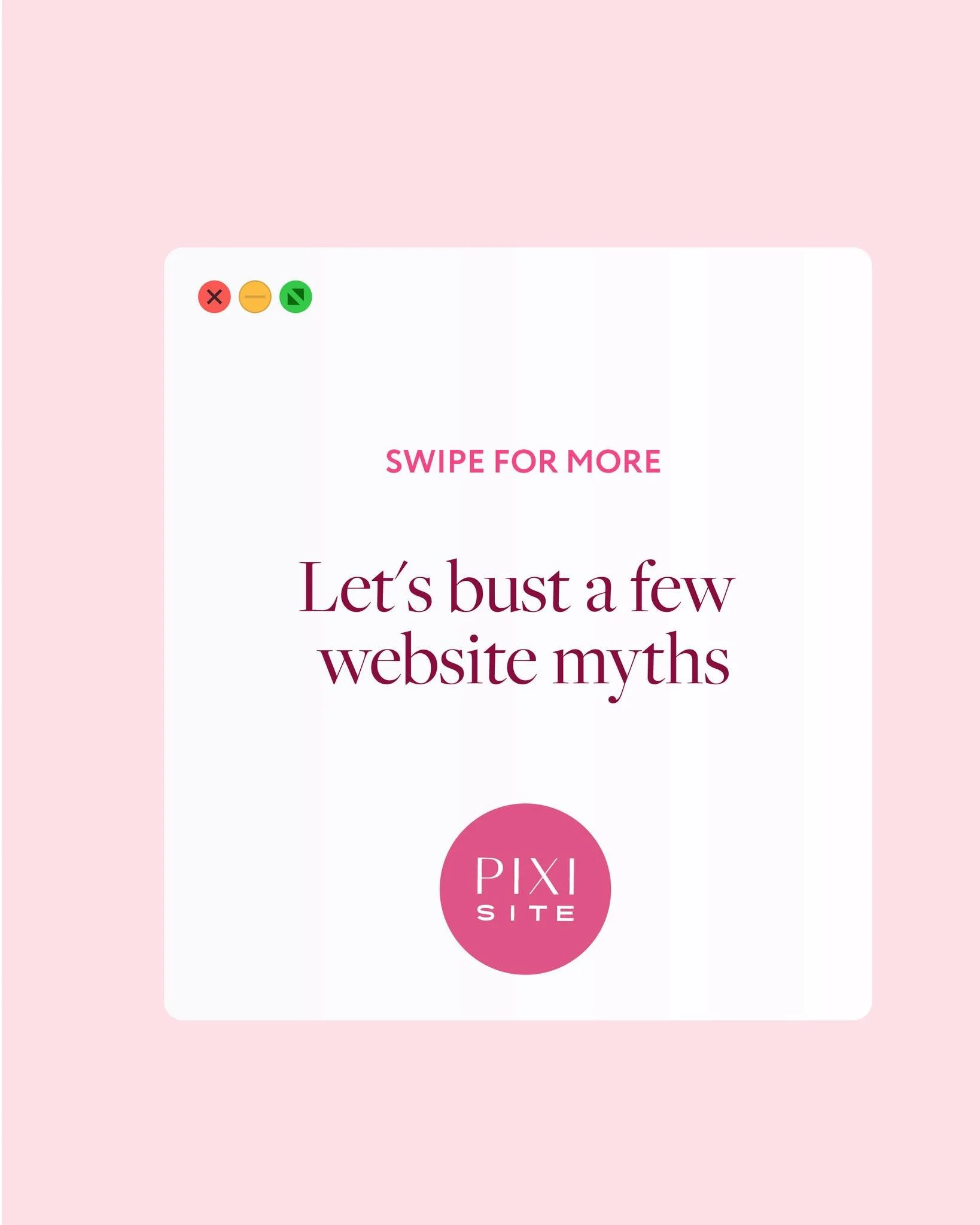 Let&rsquo;s bust a few website myths while we&rsquo;re at it 👇

You don&rsquo;t need to be technical, you don&rsquo;t need a fully custom build to have something great, and your website isn&rsquo;t a &ldquo;set and forget&rdquo; job. Swipe through f