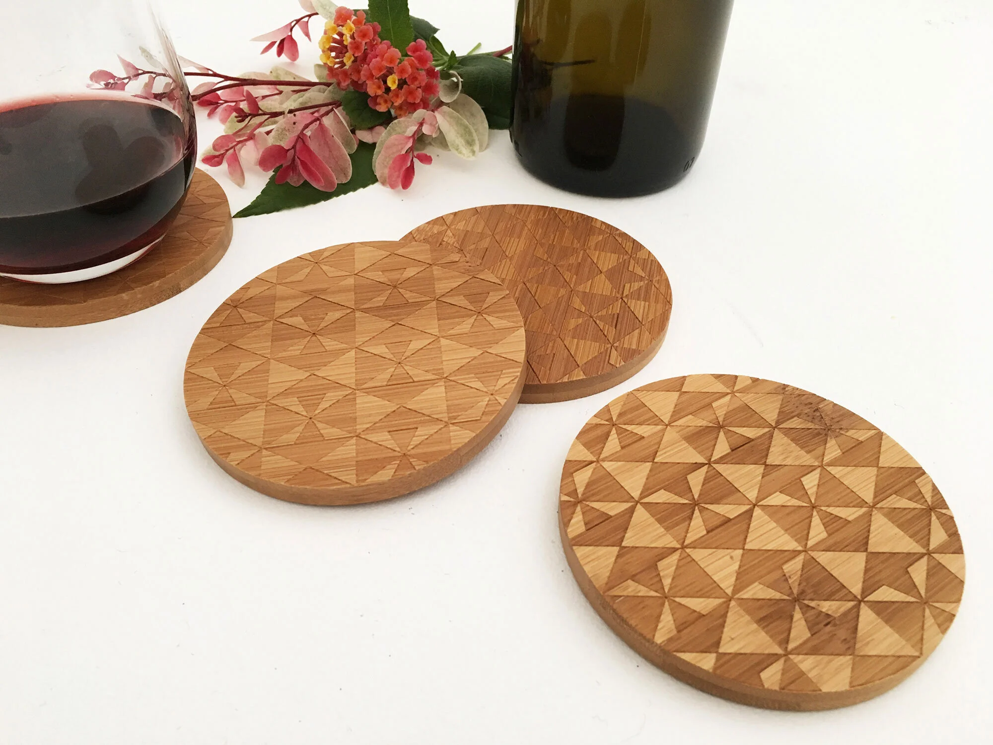 Whirlwind Bamboo Coasters (Set of 4)