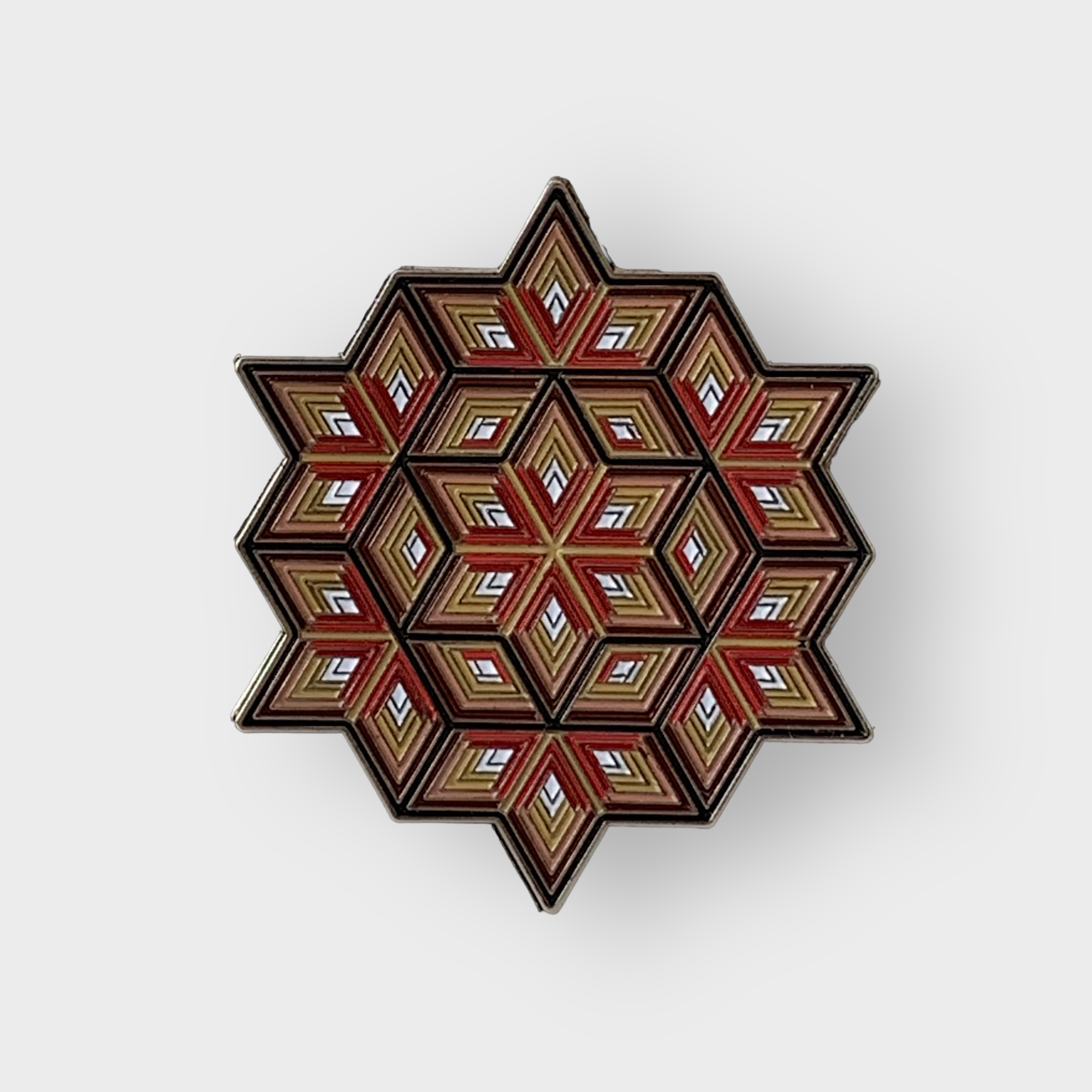 Diamond Log Cabin Star Enamel Pin