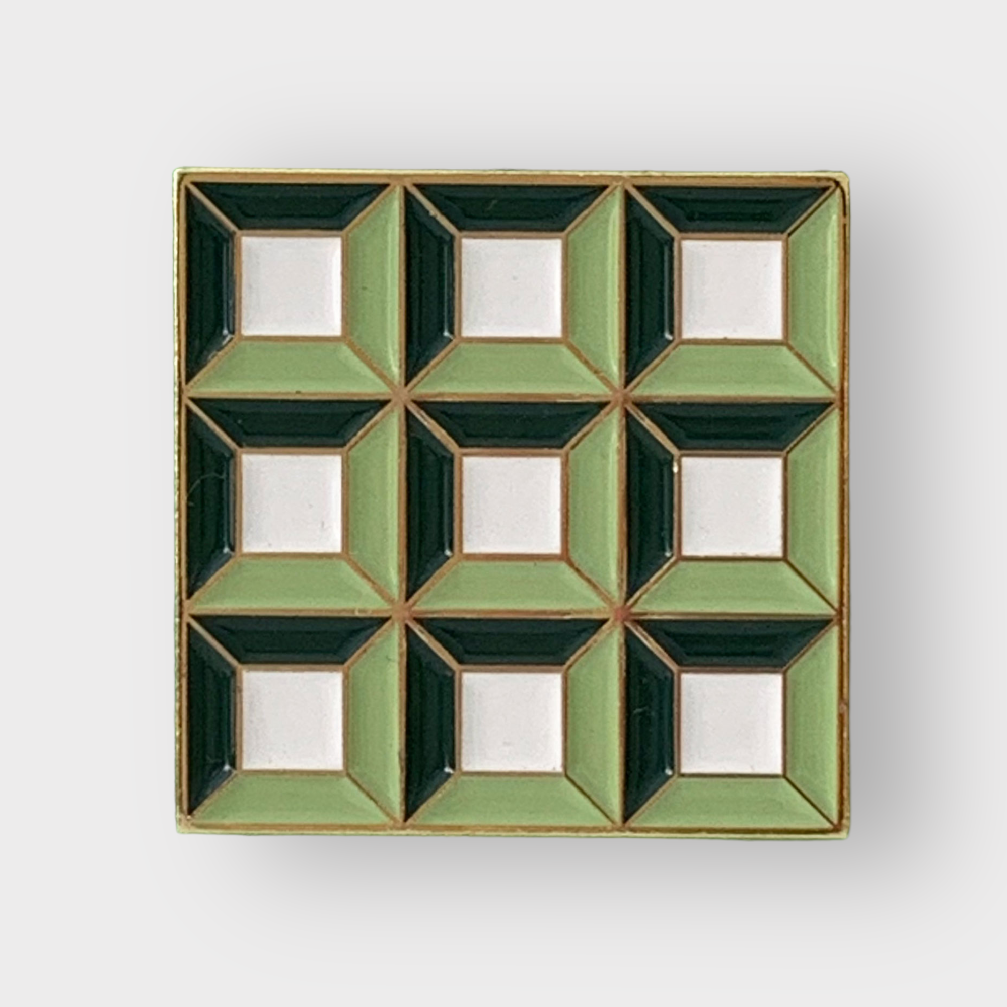 Lattice Square Enamel Pin