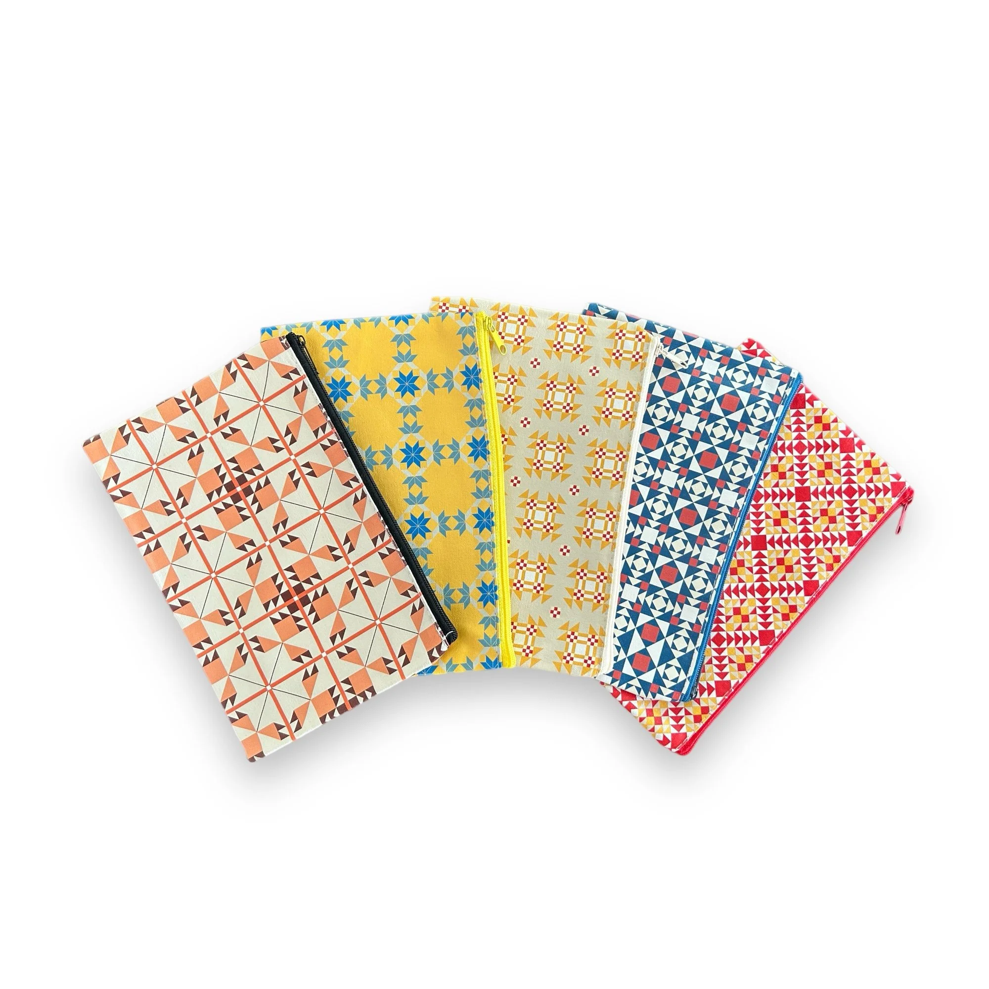 "Classic Quilts" Pencil Pouches - Set of 5