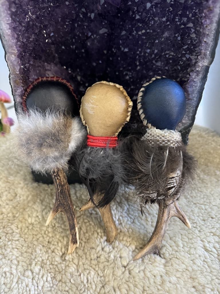 Unique handmade rattle with sacred intention and organic design