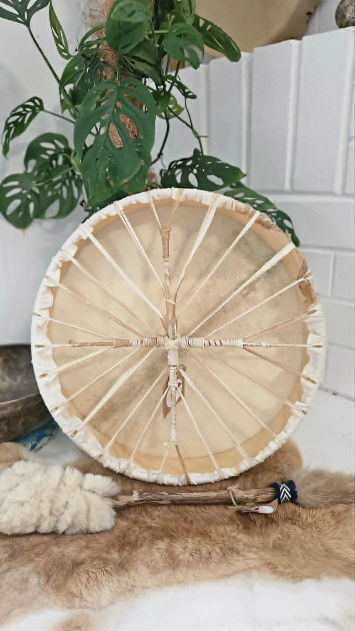 15in medicine Drum Deer Hibsicus Sounds Laura Garica.jpg