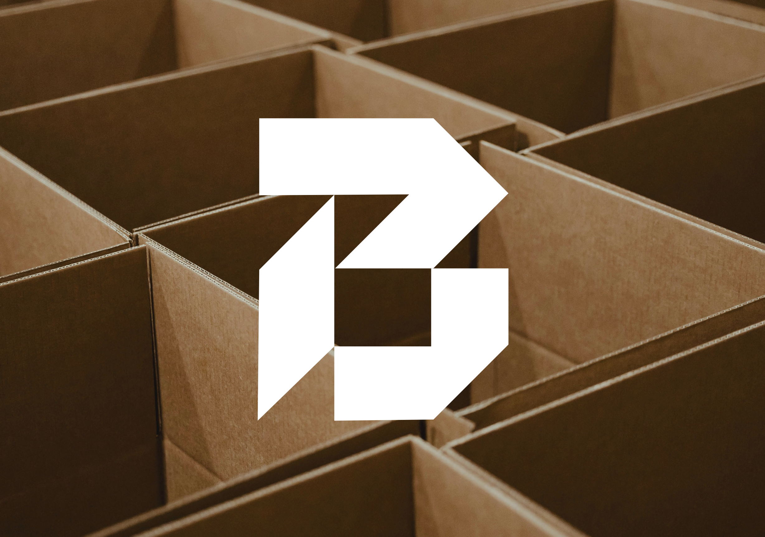 Multiple empty cardboard boxes arranged in rows.