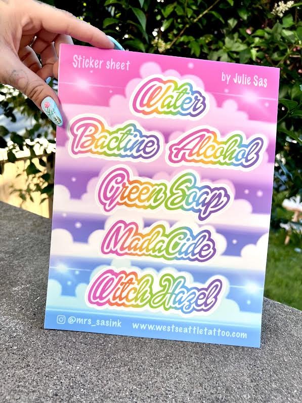 Lisa Frank, Stickers, sticker art, labels, west seattle tattoo, merch