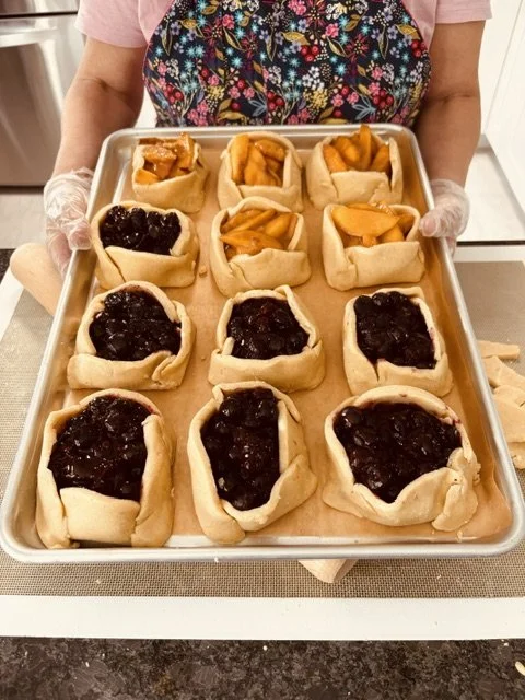 Gluten Free and made to order blueberry galettes.