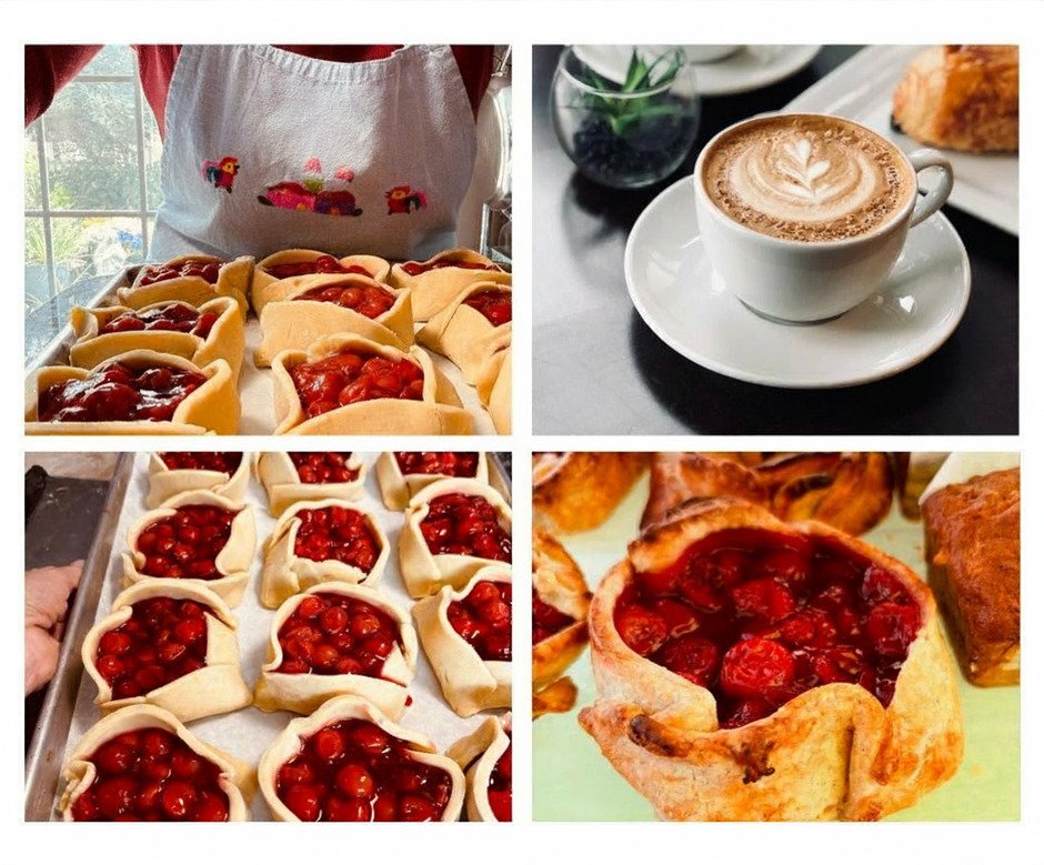 Cherry Galettes (GF). Contains: eggs and milk in butter.
