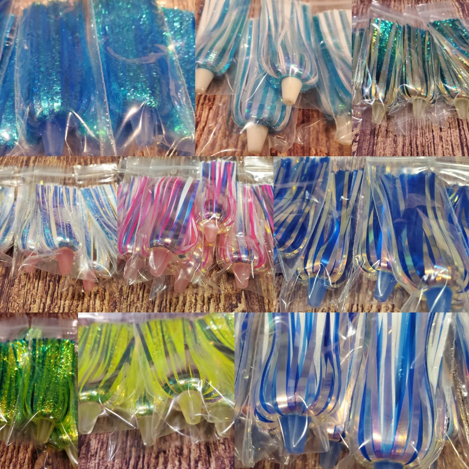 Clearance 10 Lure Variety Pack 3/4oz Bullet Heads 4" Mylar Skirts