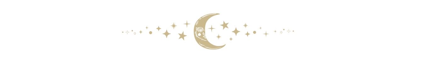 Night sky illustration with a crescent moon and stars