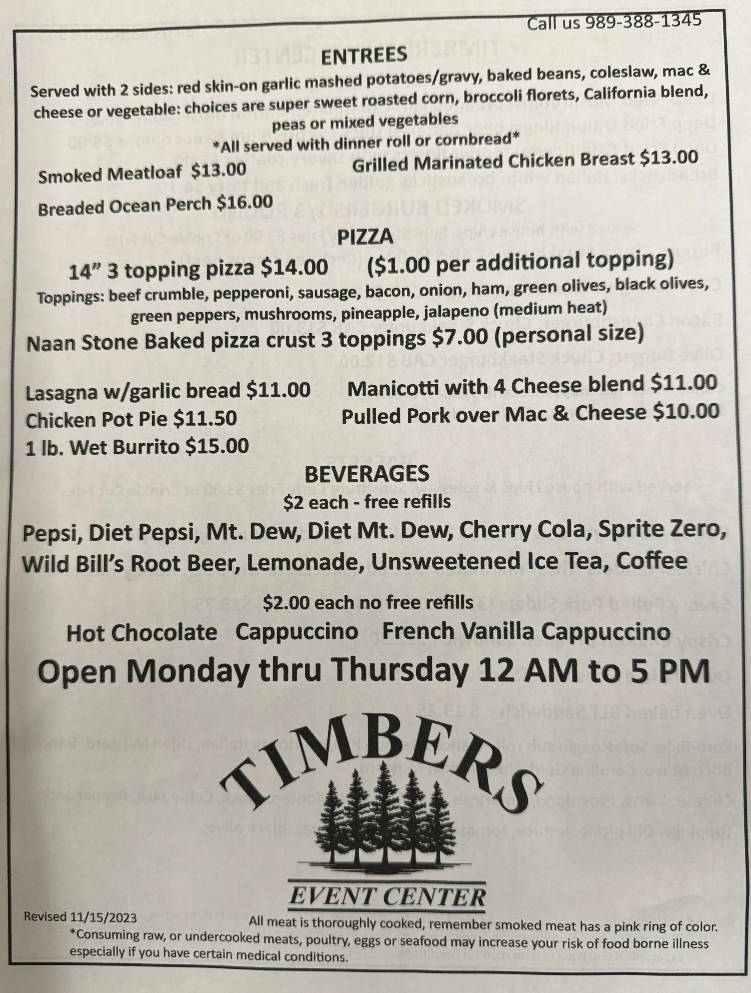 Restaurant — Timbers Event Center