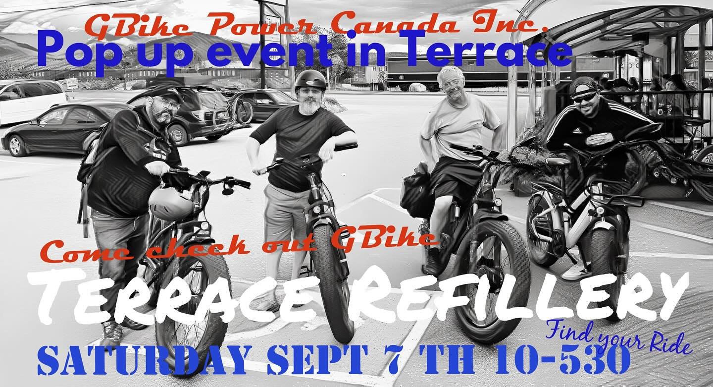 **🚴&zwj;♂️ This Saturday: GBike Pop-Up Extravaganza in Terrace! 🚴&zwj;♀️**

🗓 **Mark Your Calendars:** Saturday, September 7, 10 AM - 5:30 PM 
📍 **Where:** The heart of Terrace (you can&rsquo;t miss it, just follow the buzz!) 

**Terrace, are you
