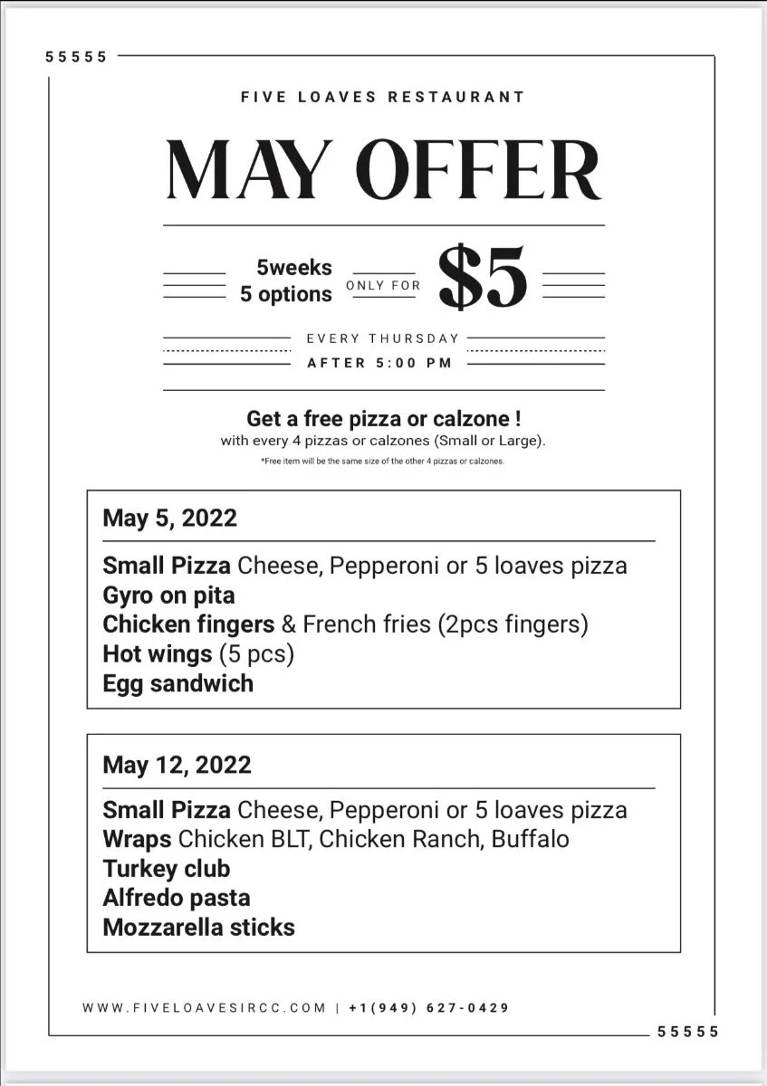 Five Loaves - May Offering