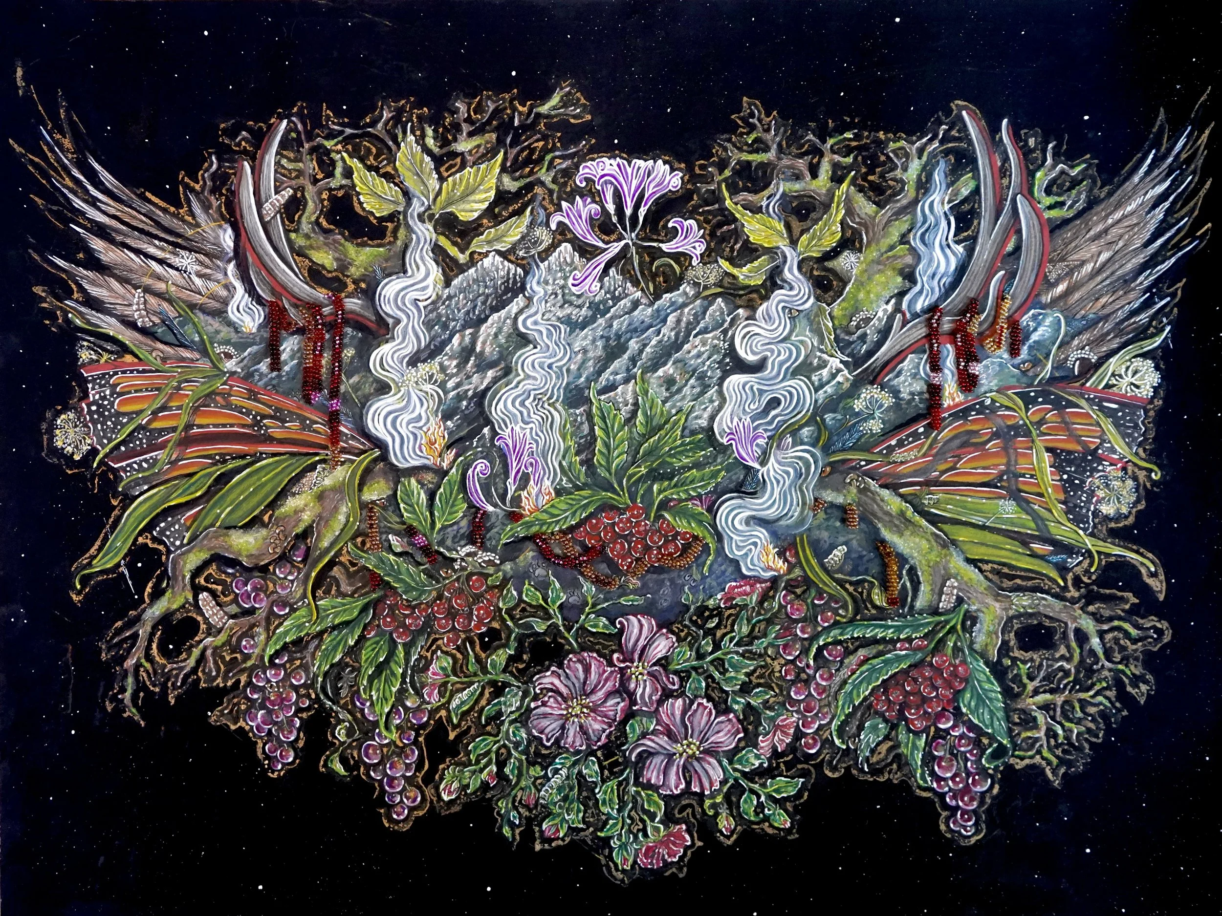 Middle Mountain of the Valley, 2025
(Sutter Buttes)
Mixed Media, 24" x 18"