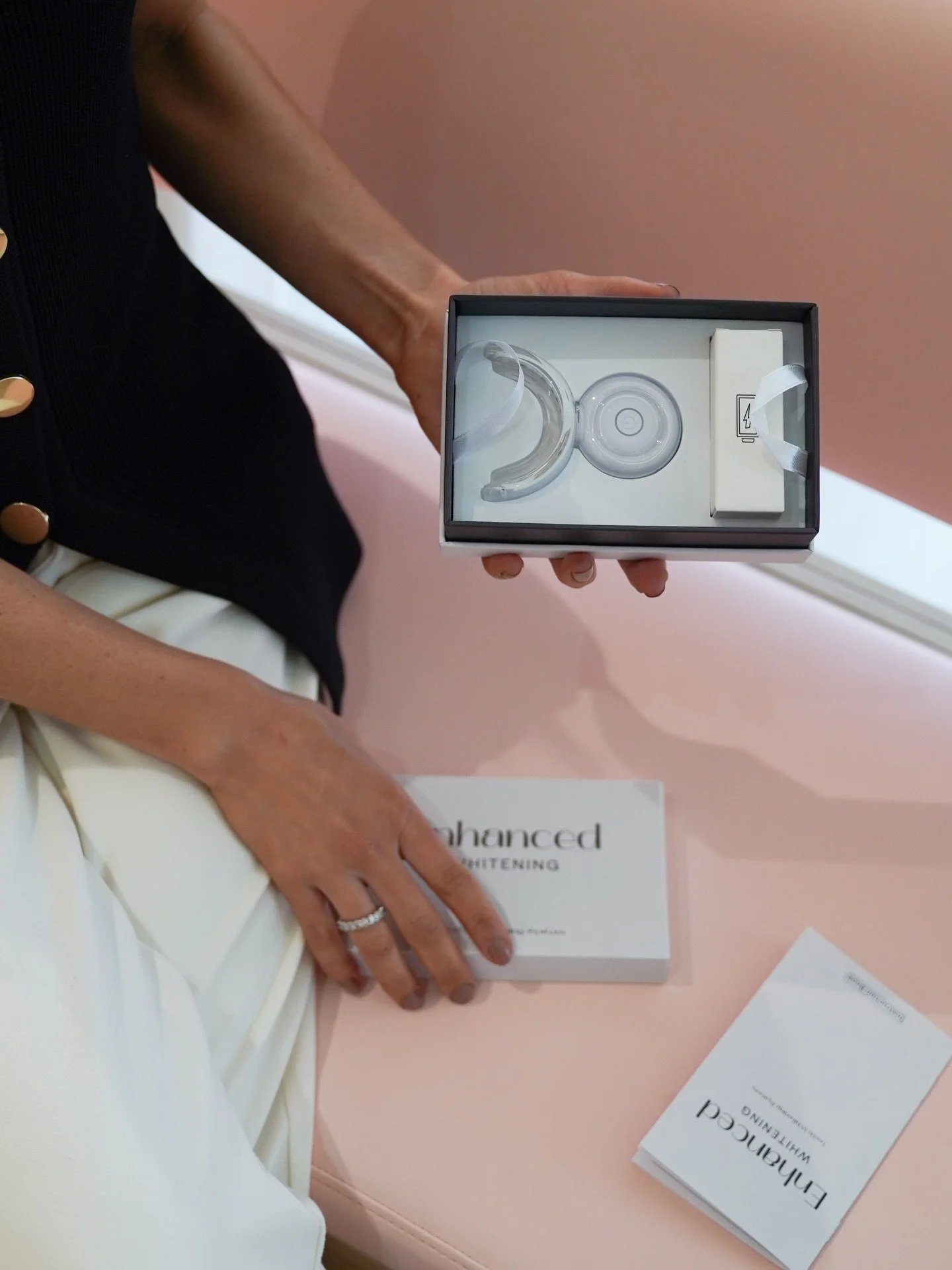 Not all at home me whitening kits are created equal!

Unlike many supermarket options, our Enhanced Whitening take-home kit is professionally formulated using dental-grade ingredients designed to deliver noticeable results safely and comfortably.

It