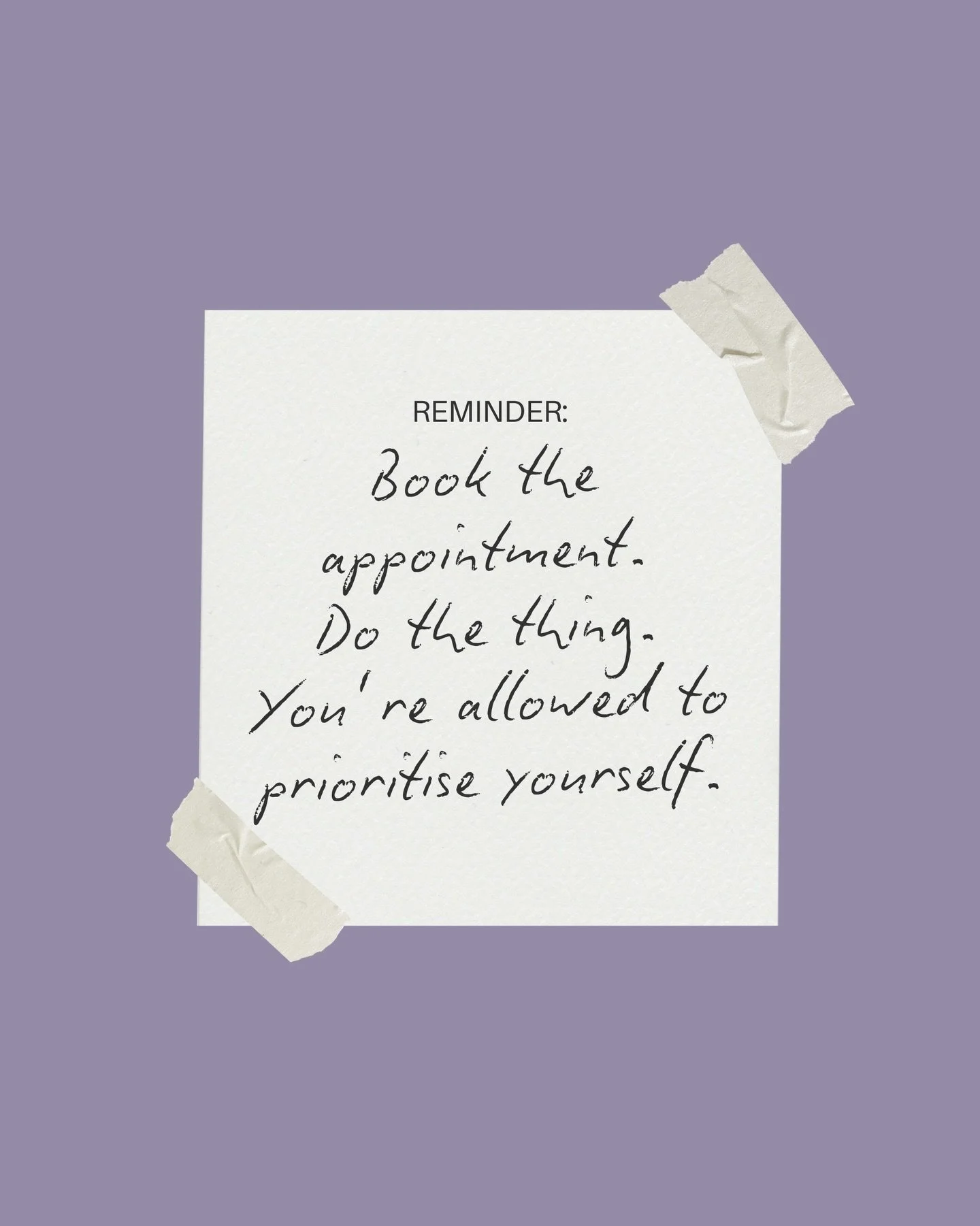 We&rsquo;re so good at showing up for everything and everyone else. The work, the family, the plans, the endless to-do list&hellip;

And then when it comes to the things that are just for us? We wait. We push them back. We tell ourselves &ldquo;later