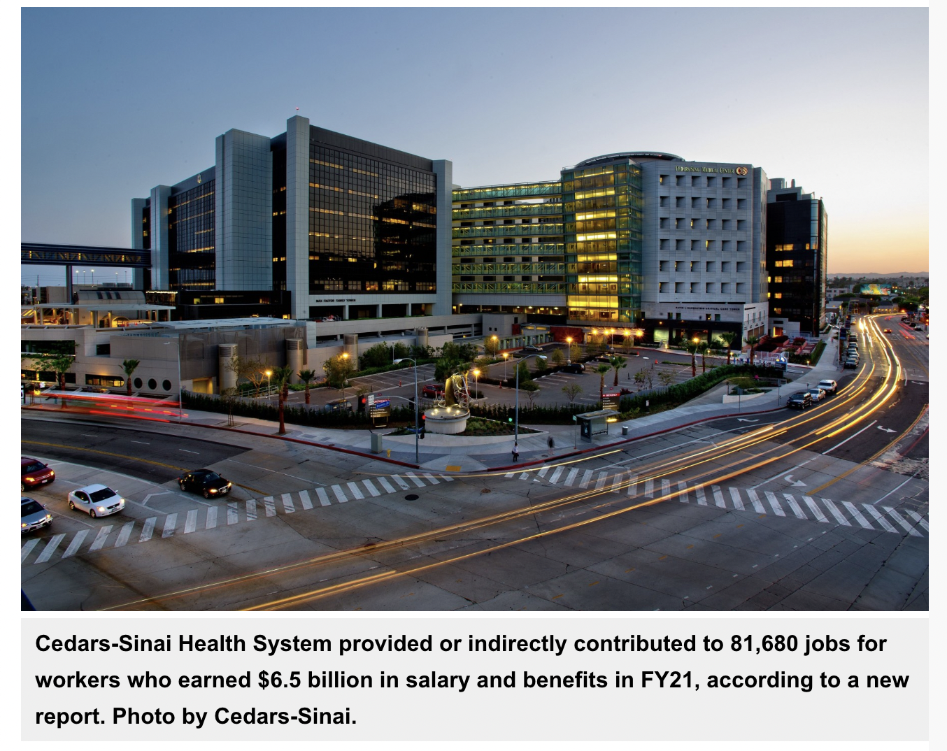 Cedars-Sinai Health System Generates Broad Economic Impact