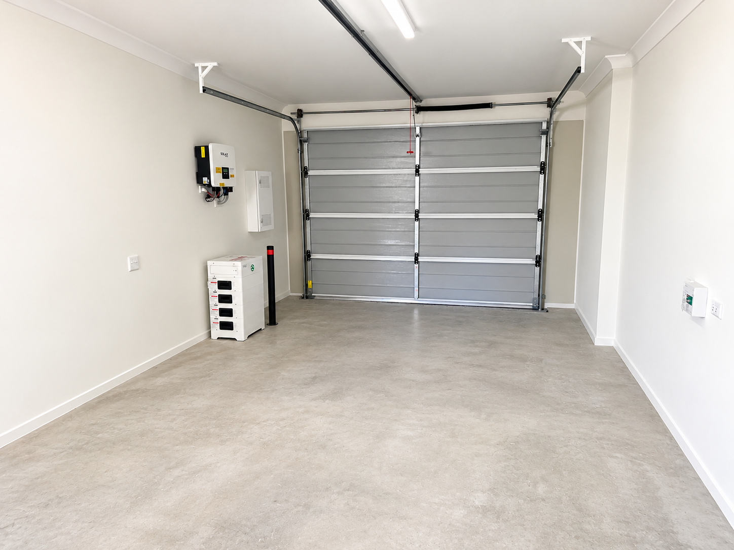 Bright Modern Garage Interior with Solar Equipment.png