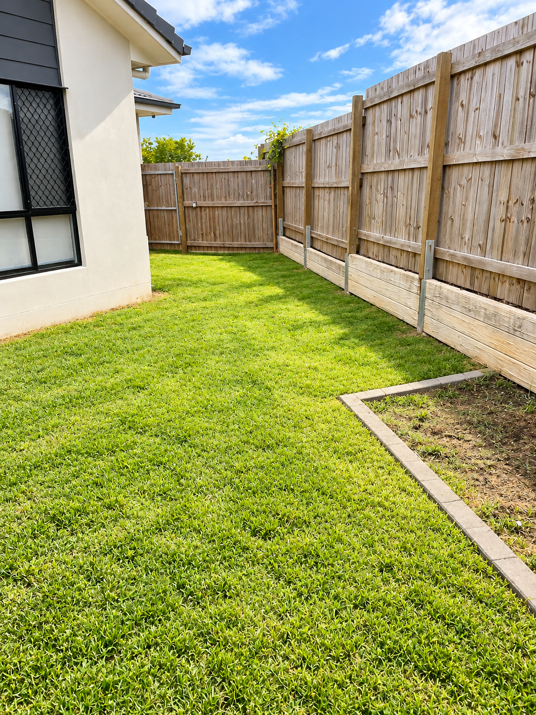 Sunny Side Yard with Wooden Gate.png
