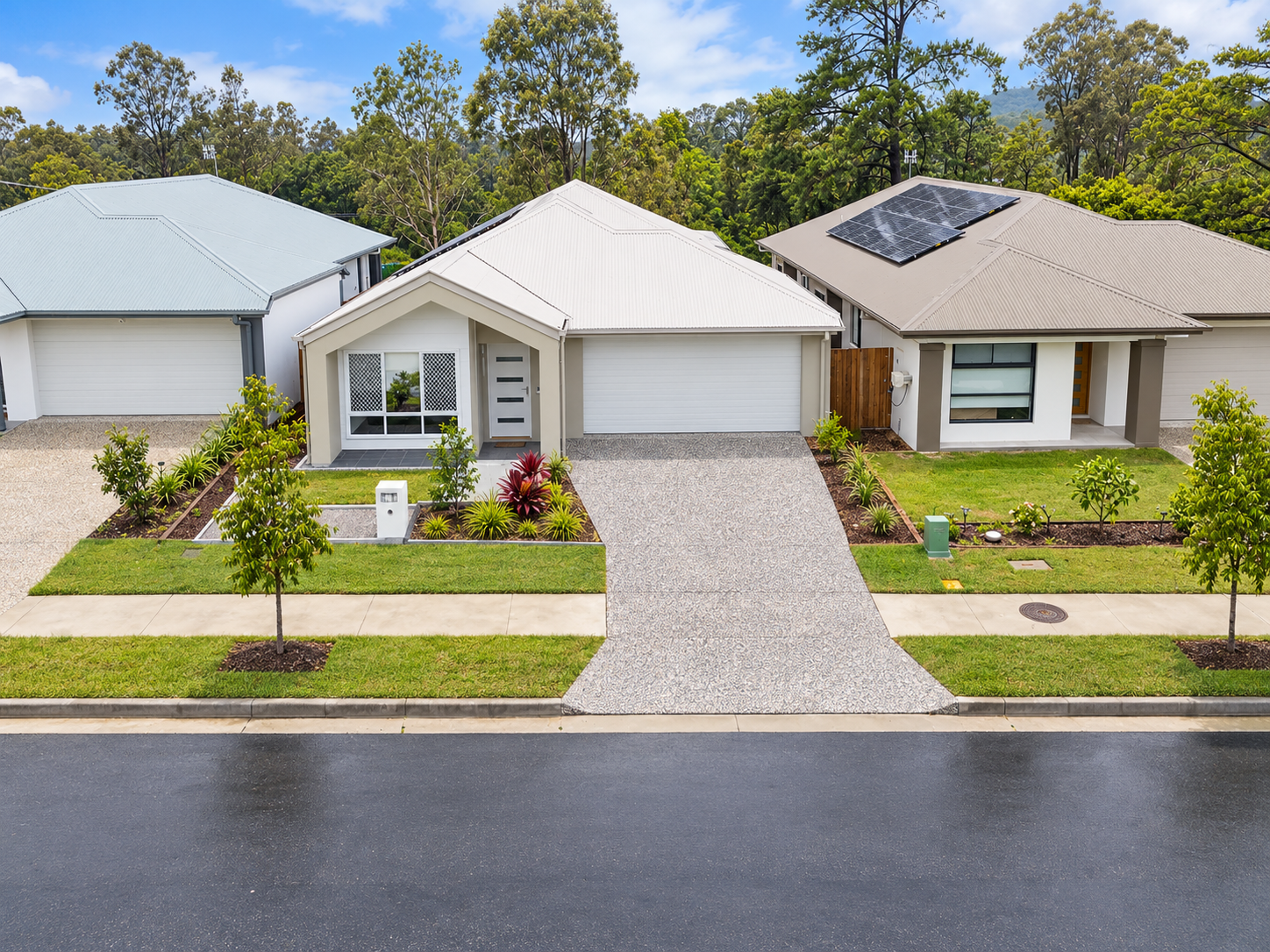 Modern Suburban Homes on a Tree-Lined Street.png