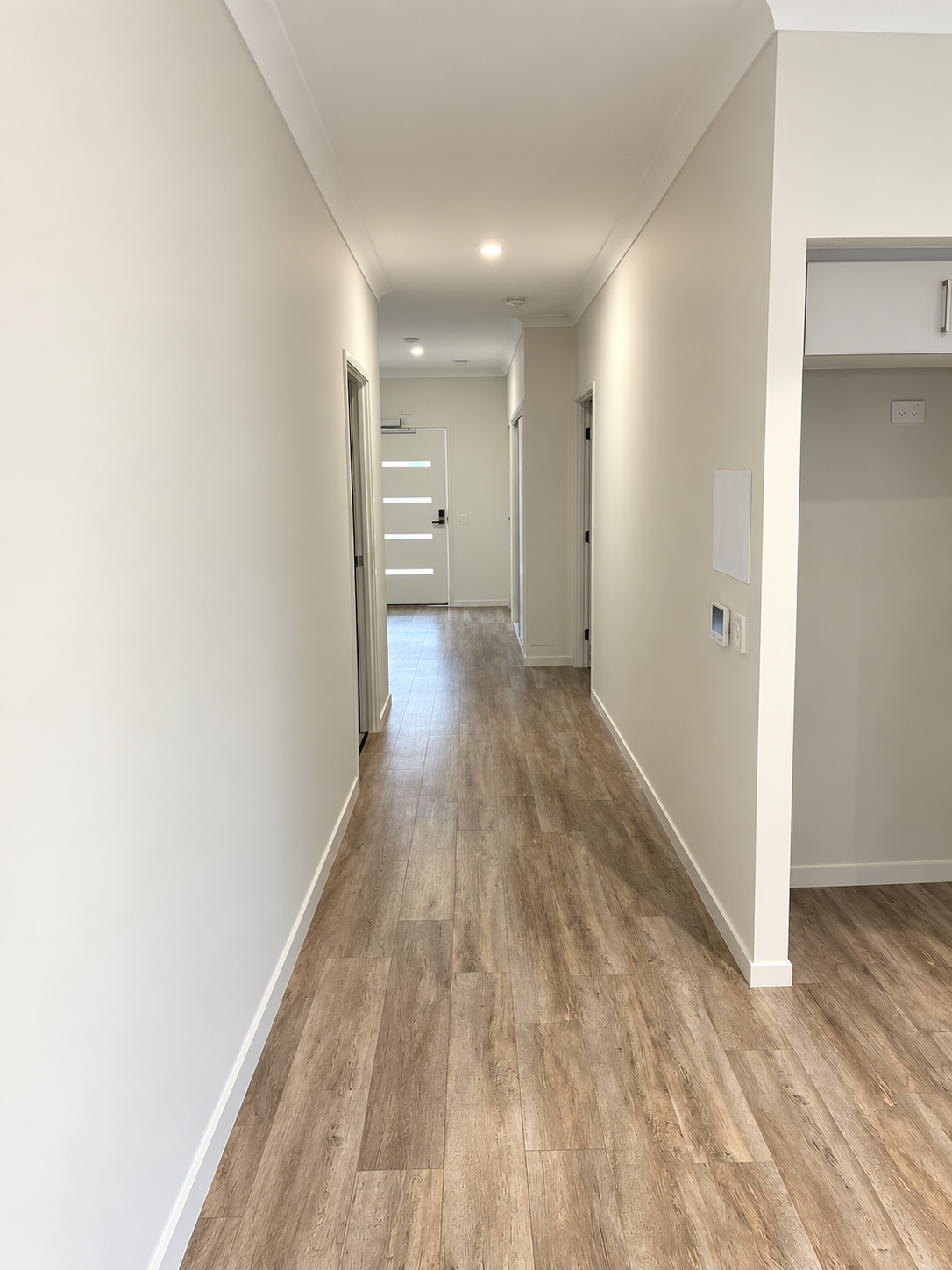 Modern Minimalist Hallway with Glass-Pane Entry Door.png