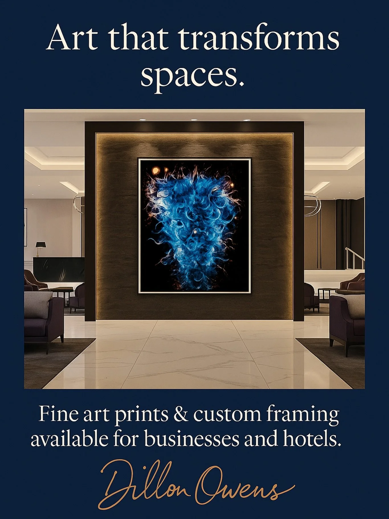 ✨ Art that transforms spaces ✨

Elevate your business, lobby, or hotel with fine art prints and custom framing designed to create unforgettable first impressions. My photography brings sophistication, energy, and artistry into every space.

🖼️ see m