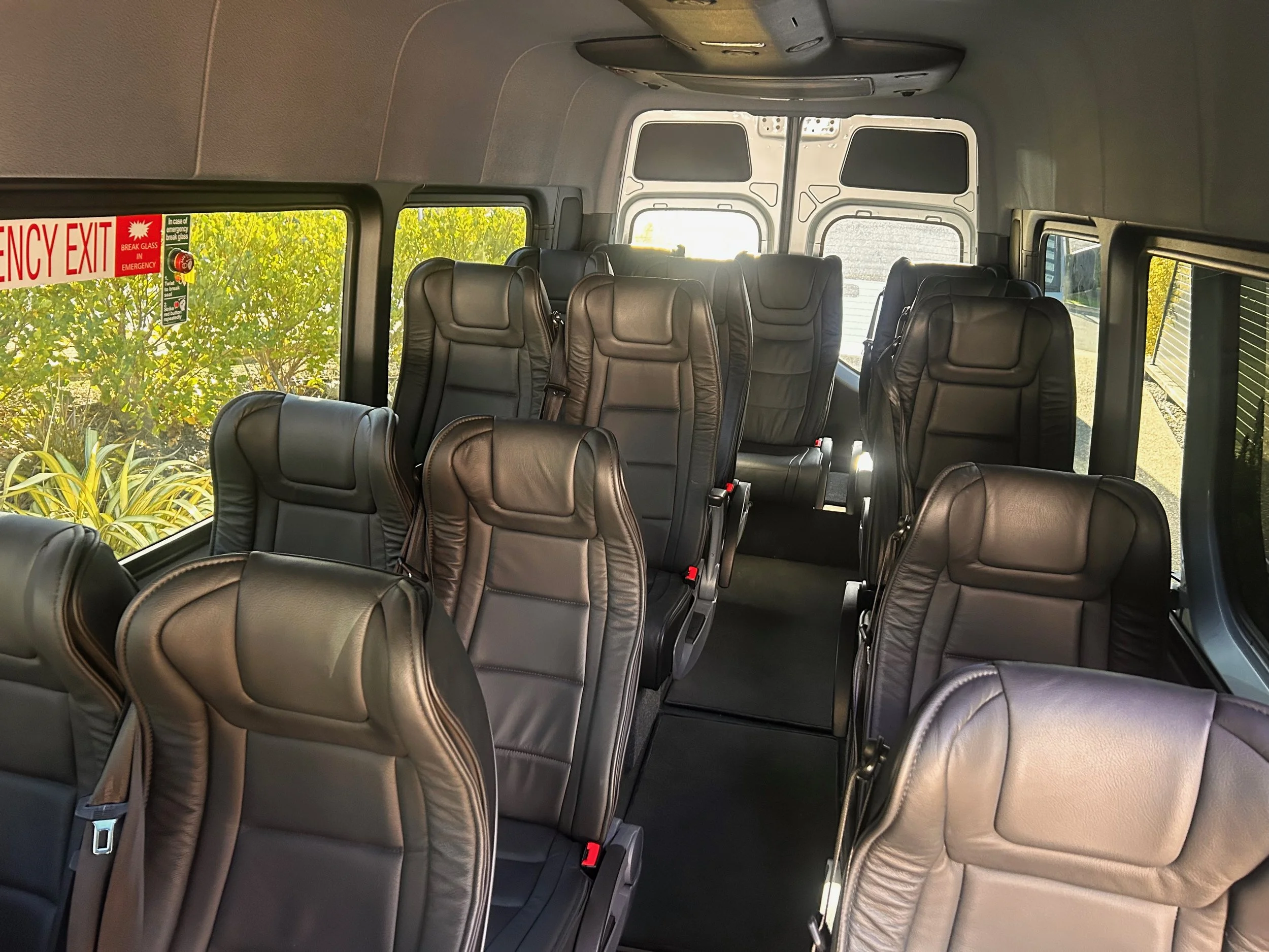 Seating in a Remarkable Scenic Tours tour  van