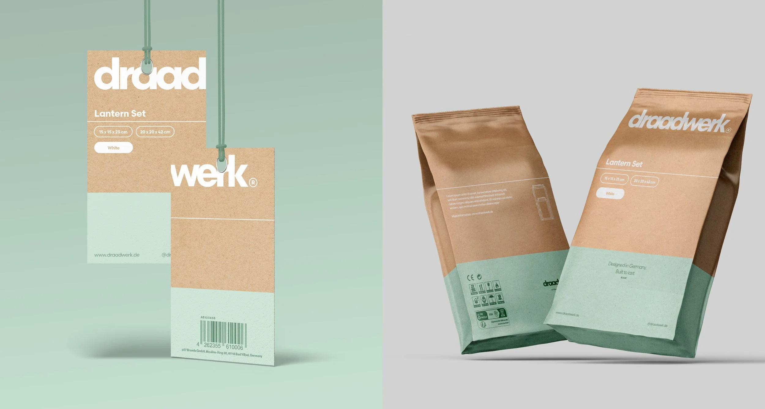 draadwerk – Hanging Tag and Paper Bag packaging Design