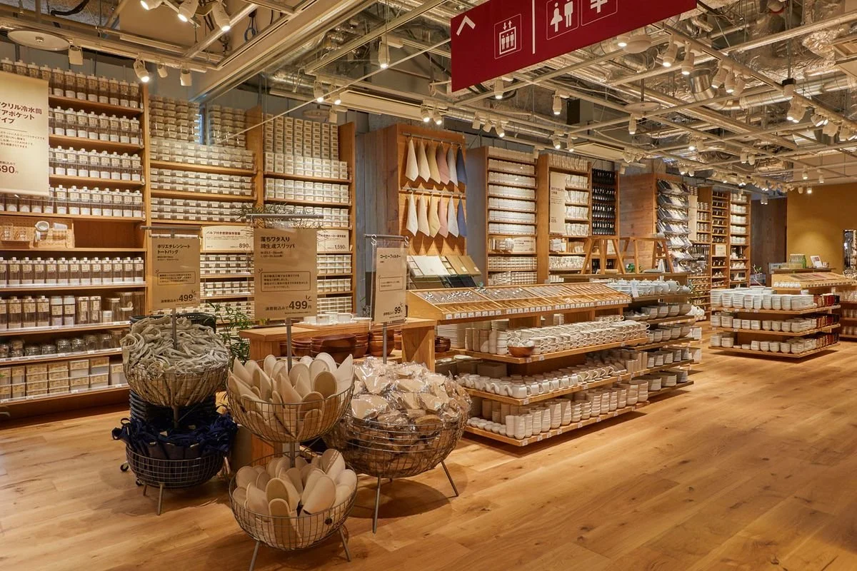 Interior of a japanese houseware store designed with minimalism and simplicity