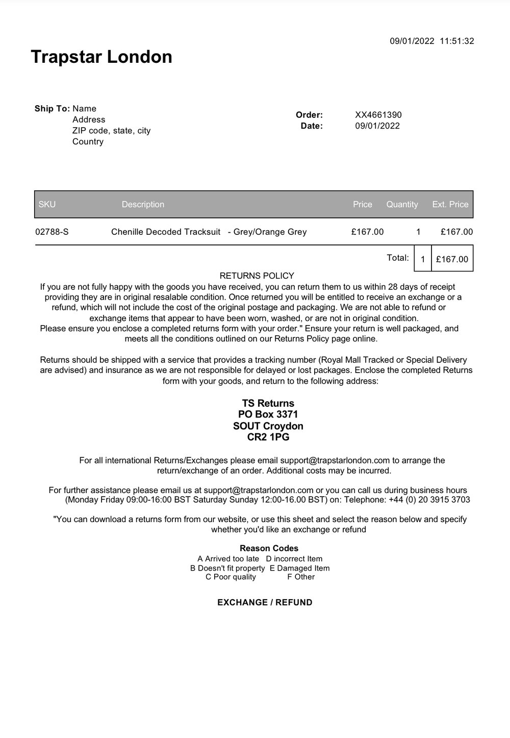 Louis Vuitton email receipt — RepReceipt